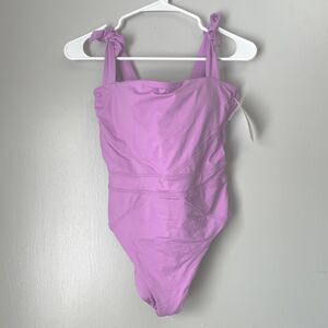 Becca Swimsuit Womens Medium Lilac One Piece Tie Straps Tie Back Size Medium NWT